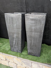 Photo of Campania Faro Tall Square Planter - Graphite - S/1 SD - Marquis Gardens